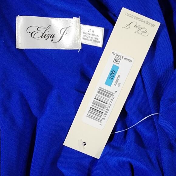 ELIZA J. Halter Keyhole Neck Sleeveless Twist front maxi royal blue Dres Plus 20 - Picture 7 of 7